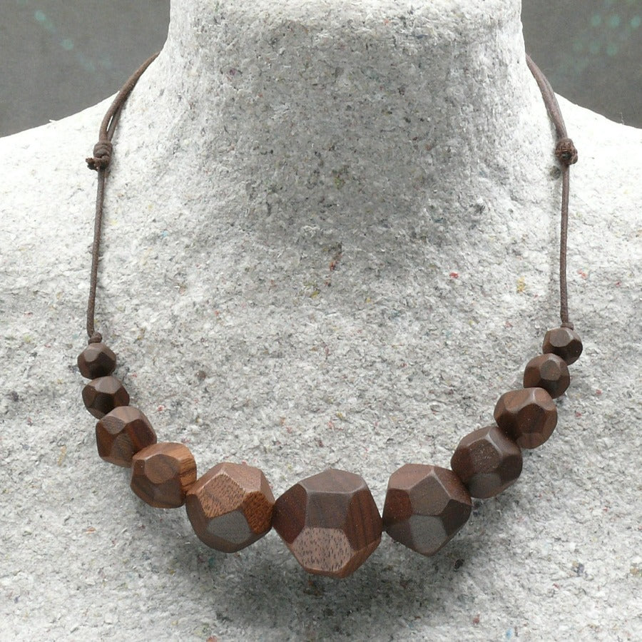 Wooden bead necklace cheap