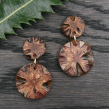 Banksia Stud Wooden Earrings-Natural Organic Round Dangle Drop Studs - Handmade Australian Native Jewellery