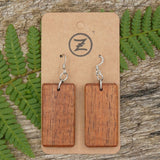No24-Rectangle Wooden Earrings - Tasmanian Blackwood - Made in Melbourne