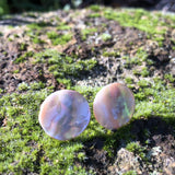 Handmade Women Wooden Stud Earrings -Round Australian Natural Abelone Shell with Hypoallergenic stainless steel studsRound Handmade Women Abalone Shell Stud Earrings -Australian Natural Organic Abelone Shell with Hypoallergenic stainless steel studs