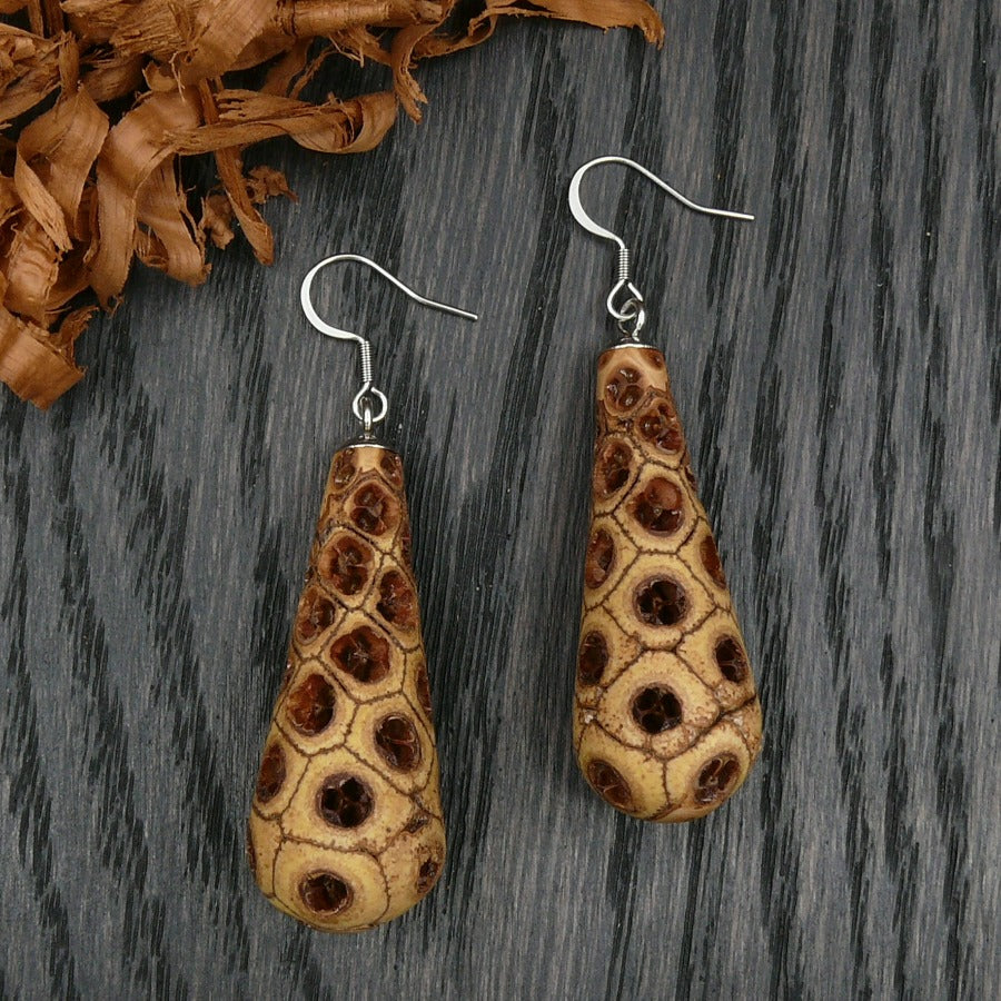 Wood turned earrings discount