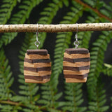 Funky Retro Licorice Allsorts Wooden Natural Earrings - Handmade in Melbourne-Hypoallergenic
