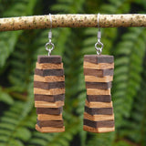 Funky Retro Licorice Allsorts Wooden Natural Earrings - Handmade in Melbourne-Hypoallergenic
