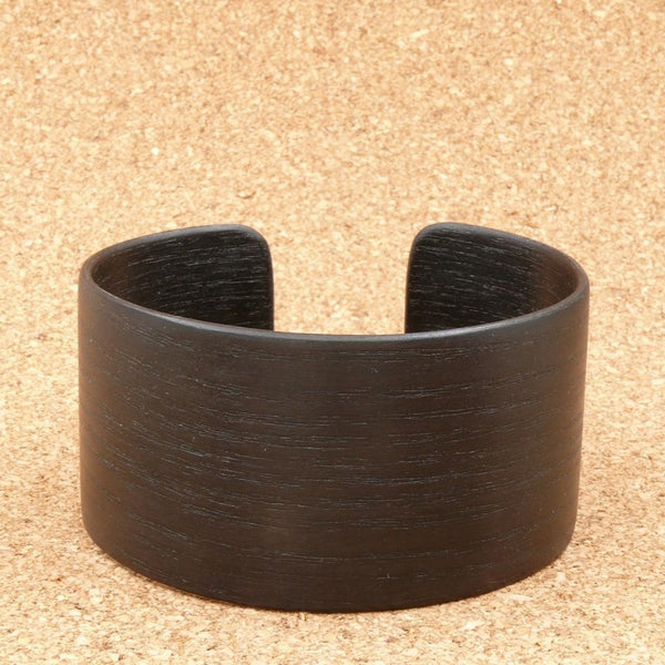 American White Ash-Stained Black-Wooden Bangle- Wood Bracelet - Cuff Made in Melbourne Australia 