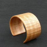 Tasmanian Fiddleback Oak Bangle, Wooden Bentwood Bracelet, Oiled Matt Finish Cuff