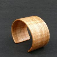 Tasmanian Fiddleback Oak Bangle, Wooden Bentwood Bracelet, Oiled Matt Finish Cuff