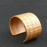 Fiddleback Oak Bangle, Wooden Bentwood Bracelet, Oiled Matt Finish