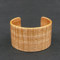 Fiddleback Oak Bangle, Wooden Bentwood Bracelet, Oiled Matt Finish