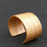 Fiddleback Oak Bangle, Wooden Bentwood Bracelet, Oiled Matt Finish