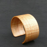 Fiddleback Oak Bangle, Wooden Bentwood Bracelet, Oiled Matt Finish Cuff