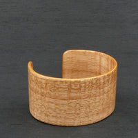 Fiddleback Oak Bangle, Wooden Bentwood Bracelet, Oiled Matt Finish Cuff