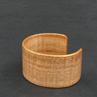 Fiddleback Oak Bangle, Wooden Bentwood Bracelet, Oiled Matt Finish Cuff