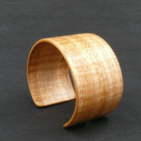 Tasmanian Fiddleback Oak Bangle, Wooden Bentwood Bracelet, Oiled Matt Finish Cuff