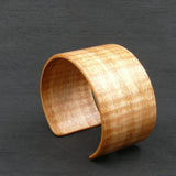 Tasmanian Fiddleback Oak Bangle, Wooden Bentwood Bracelet, Oiled Matt Finish Cuff