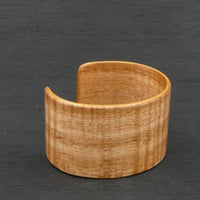 Tasmanian Fiddleback Oak Bangle, Wooden Bentwood Bracelet, Oiled Matt Finish Cuff