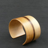 Tasmanian Blackheart Sassafras Bangle, Wooden Bentwood Bracelet - Cuff Made in Melbourne- Australia