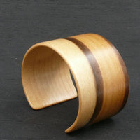 Tasmanian Blackheart Sassafras Bangle, Wooden Bentwood Bracelet - Cuff Made in Melbourne- Australia