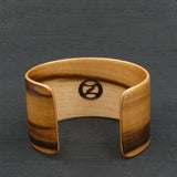 Tasmanian Blackheart Sassafras Bangle, Wooden Bentwood Bracelet - Cuff Made in Melbourne- Australia