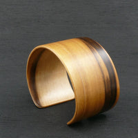 Tasmanian Blackheart Sassafras Bangle, Wooden Bentwood Bracelet - Cuff Made in Melbourne- Australia