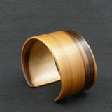 Tasmanian Blackheart Sassafras Bangle, Wooden Bentwood Bracelet - Cuff Made in Melbourne- Australia