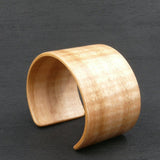 Tasmanian Fiddleback Oak Bangle, Wooden Bentwood Bracelet, Cuff Glossy Lacquer Finish-Made in Melbourne- Australia