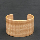 Tasmanian Fiddleback Oak Bangle, Wooden Bentwood Bracelet, Cuff Glossy Lacquer Finish-Made in Melbourne- Australia