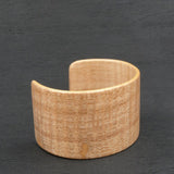 Tasmanian Fiddleback Oak Bangle, Wooden Bentwood Bracelet, made in Melbourne, Australia- Cuff Glossy Lacquer Finish