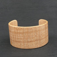 Tasmanian Fiddleback Oak Bangle, Wooden Bentwood Bracelet, made in Melbourne, Australia- Cuff Glossy Lacquer Finish