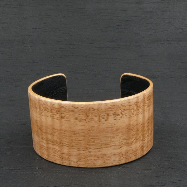 Wooden Bracelet Tasmanian Fiddleback Oak Cuff- Made in Melbourne Australia