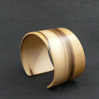 Wooden Bracelet-Tasmanian Blackheart Sassafras Bangle Cuff-Made in Melbourne Australia