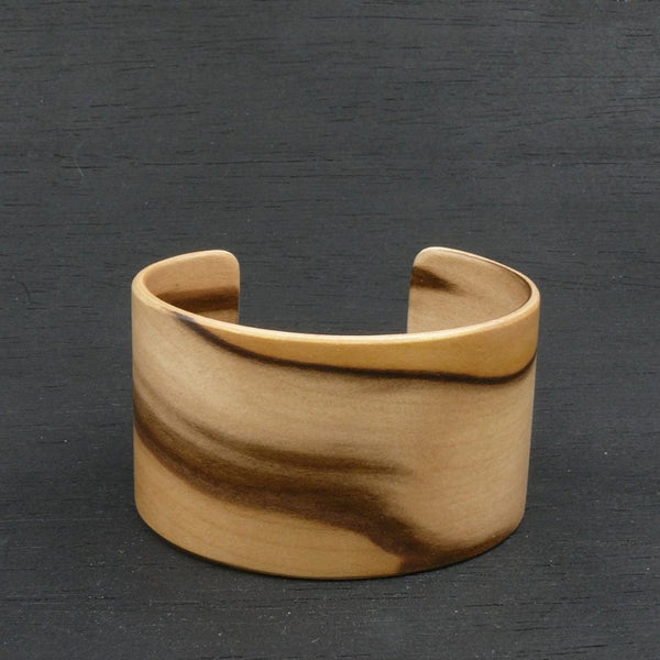 Wooden Bracelet-Tasmanian Blackheart Sassafras Bangle Cuff-Made in Melbourne Australia