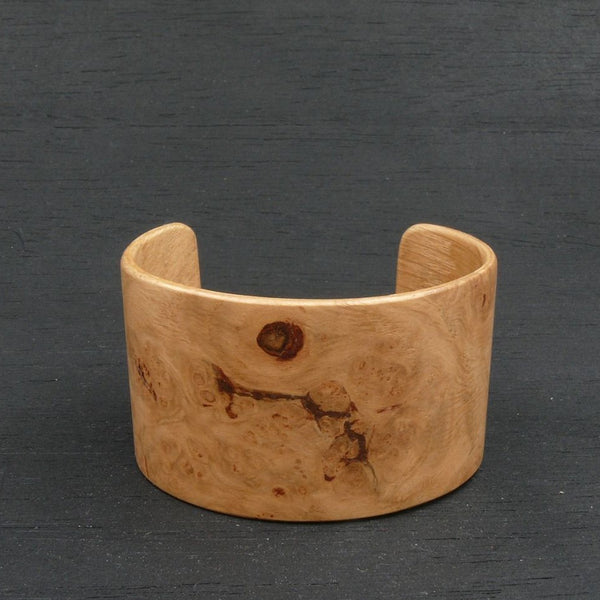 Oak Burl Bangle, Wooden Bentwood Bracelet - Cuff Made in Melbourne- Australia