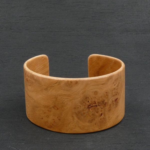 Oak Burl Bangle, Wooden Bentwood Bracelet - Cuff Made in Melbourne- Australia