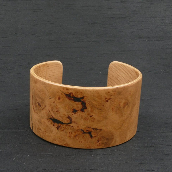 Oak Burl Bangle, Wooden Bentwood Bracelet - Cuff Made in Melbourne- Australia