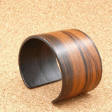 Macassar Ebony Bangle, Wooden Bentwood Bracelet-Cuff Made in Melbourne, Australia