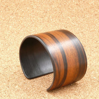 Macassar Ebony Bangle, Wooden Bentwood Bracelet-Cuff Made in Melbourne, Australia