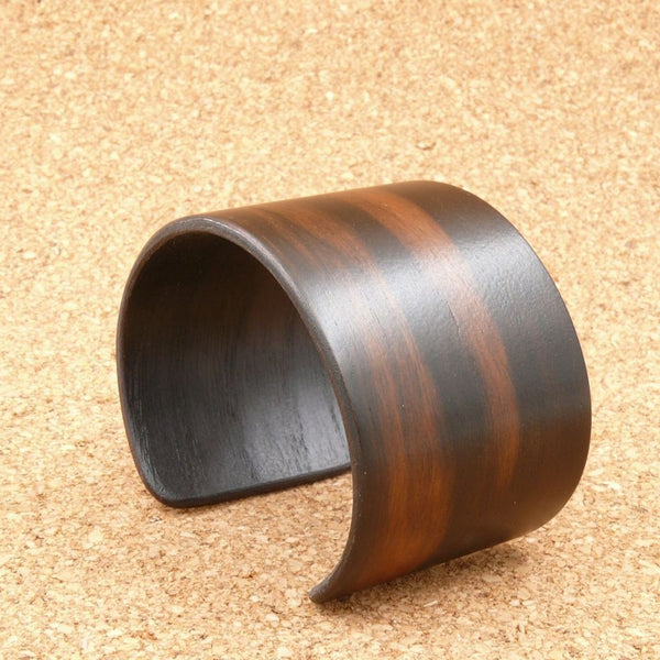 Macassar Ebony Bangle, Wooden Bentwood Bracelet-Cuff Made in Melbourne, Australia