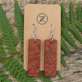 Handmade Wooden Australian Earrings Melbourne Dark Red Mallee Wood