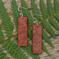 Handmade Wooden Australian Earrings Melbourne Dark Red Mallee Wood