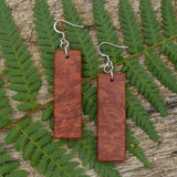 Handmade Wooden Australian Earrings Melbourne Dark Red Mallee Wood