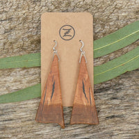 Handmade Wooden Australian Earrings Natural  Wood  Melbourne  Hypoallergenic Black Resin No7