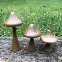 Handcrafted Wooden Mushrooms-set of 3- Steiner wood turned wood mushroom - Made in Australia