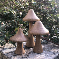 Handcrafted Wooden Mushrooms-set of 3- Steiner wood turned wood mushroom - Made in Australia