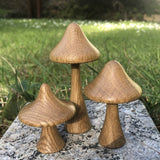 Handcrafted Wooden Mushrooms-set of 3- Steiner wood turned wood mushroom - Made in Australia