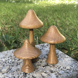 Handcrafted Wooden Mushrooms-set of 3- Steiner wood turned wood mushroom - Made in Australia