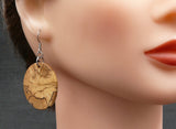 Natural Round English Ivy wood - Wooden earrings-made in Australia-hypoallergenic- Hedera Helix