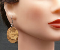 Natural Round English Ivy wood - Wooden earrings-made in Australia-hypoallergenic- Hedera Helix