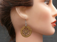 Gumnut Earrings-Natural Seeds hanging like Wagon Wheels-Made in Melbourne-Australia-hypoallergenic