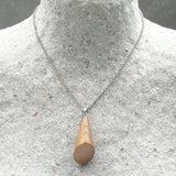 American Oak Wooden Prism Pendant / Necklace -Hand Wood Turned- Organic Sustainable Jewellery - Eco friendly - Ethical Natural Handmade Gift