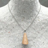 American Oak Wooden Prism Pendant / Necklace -Hand Wood Turned- Organic Sustainable Jewellery - Eco friendly - Ethical Natural Handmade Gift